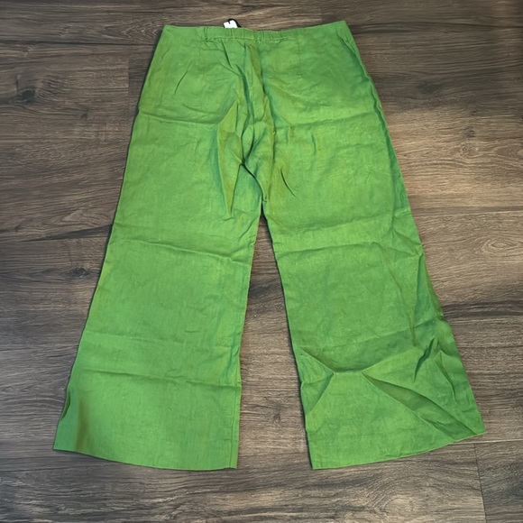 NWT! Banana Republic Scenic Trail Green Mid-Rise Kick-Flare Linen Ankle Pant - Picture 7 of 7